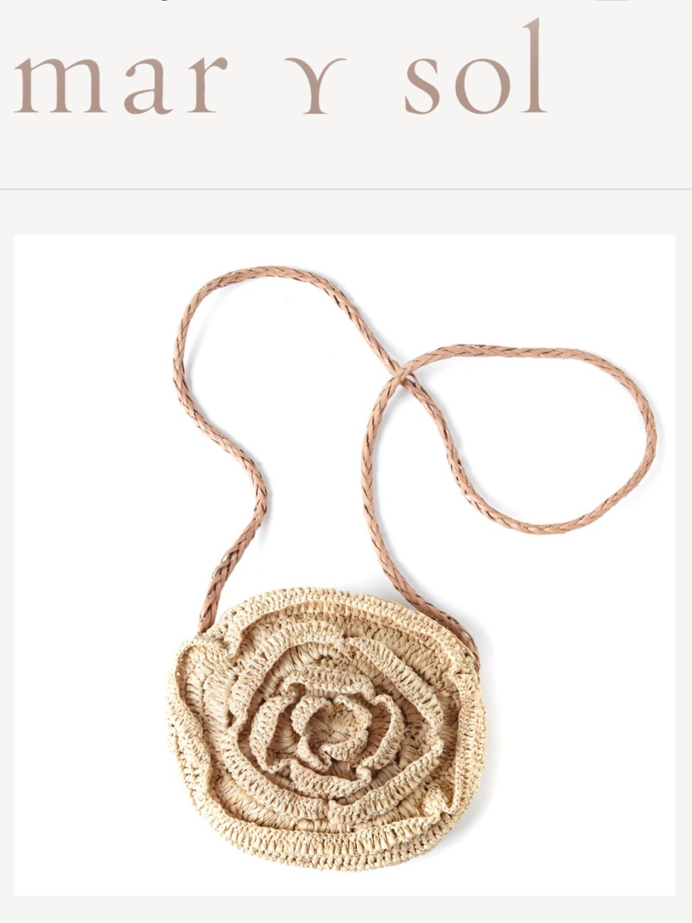 Mar Y Sol Charlotte Bag
Natural Crochet Flower Crossbody Bag